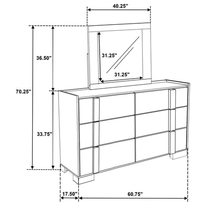 Hyland 6-drawer Dresser with Mirror Natural