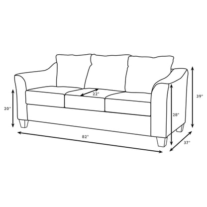 Salizar Upholstered Flared Arm Sofa Charcoal Grey