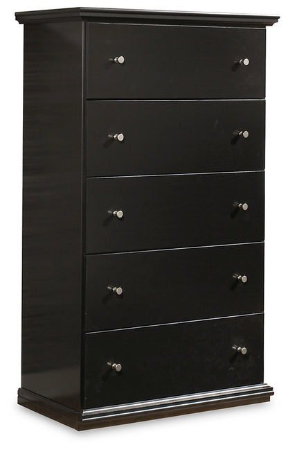 Queen Panel Bed with Mirrored Dresser and Chest