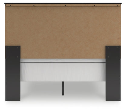 Queen Panel Bed with Mirrored Dresser and Chest