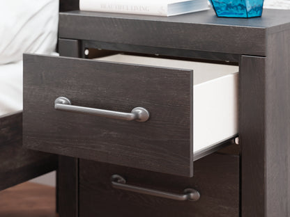 Hollivern Queen Panel Bed with Mirrored Dresser and Nightstand