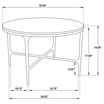Hermas 2-piece Round Marble Coffee and End Table Set White