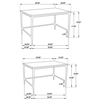Ebby 2-piece Genuine Marble Top Nesting Coffee Tables White