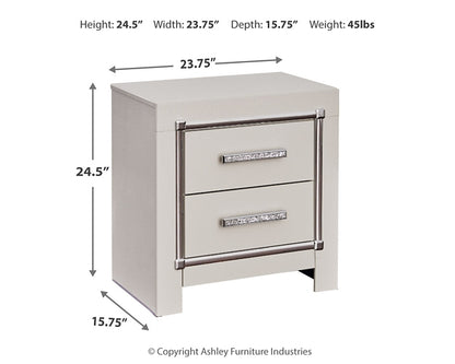 Zyniden Queen Upholstered Panel Headboard with Mirrored Dresser, Chest and Nightstand