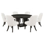 Leandro 7-piece Round Dining Table Set Burnished Black