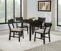 Catley 5-piece Round Drop Leaf Dining Table Set Dark Coffee