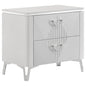 Cassia 2-drawer Nightstand Bedside Table White High Gloss