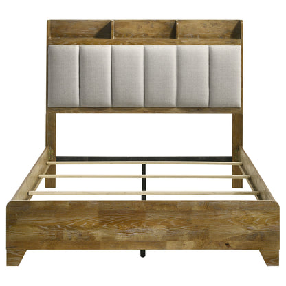 Henderson 57-inch Eastern King Bookcase Panel Bed Medium Oak