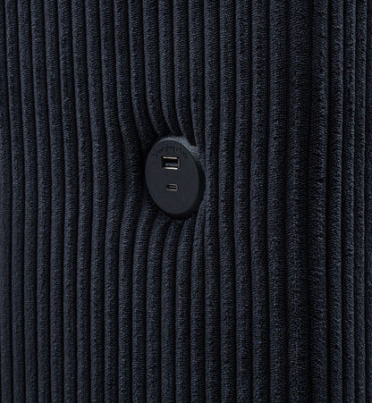 Tisdall Queen Flame Visualizer Wingback TV Bed Black