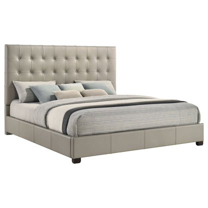 Medley Genuine Leather Eastern King Platform Bed Tan