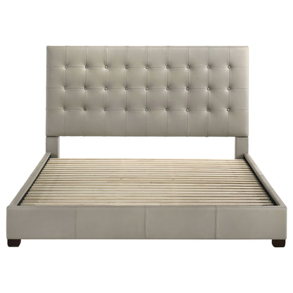 Medley Genuine Leather Eastern King Platform Bed Tan