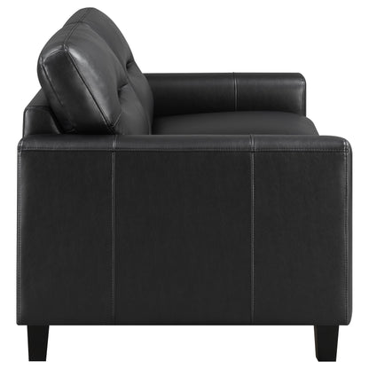 Scotland 2-piece Faux Leather Upholstered Sofa Set Black