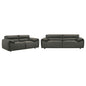 Buxton 2-piece Leather Upholstered Sofa Set Graphite