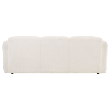 Dorset Fabric Upholstered Round Track Arm Sofa White