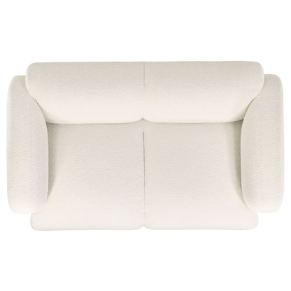 Dorset Fabric Upholstered Round Track Arm Loveseat White