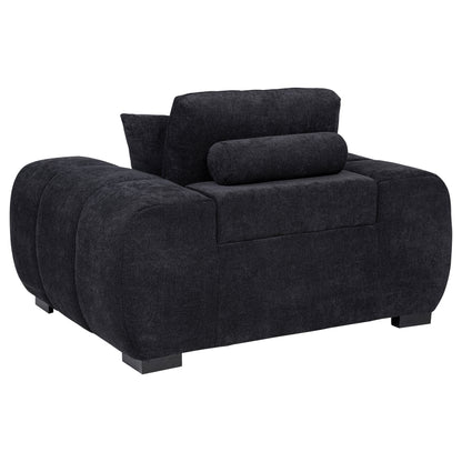 Octavia Fabric Upholstered Track Arm Accent Chair Black