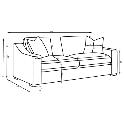 Ashlyn 2-piece Upholstered Track Arm Sofa Set Sand