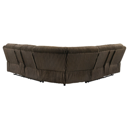Atkinson Upholstered Reclining Sectional Sofa Chocolate