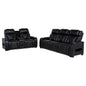 Zuma 2-piece Faux Leather Dual Power LED Sofa Set Black