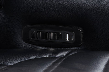 Zuma Faux Leather Dual Power Reclining LED Loveseat Black