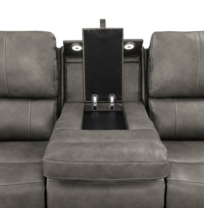 Brickston 2-piece Triple Power Reclining Sofa Set Charcoal