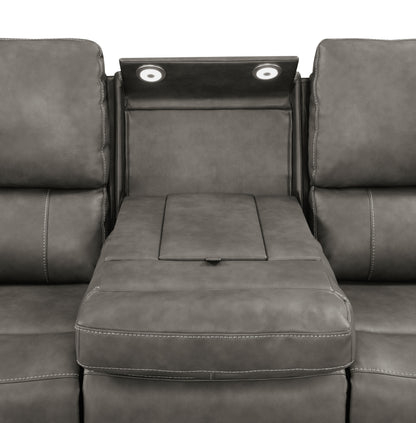 Brickston 2-piece Triple Power Reclining Sofa Set Charcoal