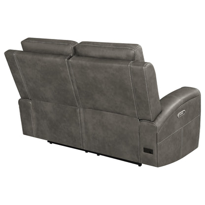 Brickston Triple Power Reclining Loveseat Charcoal