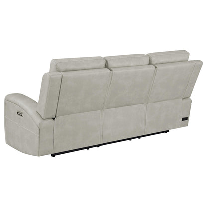 Brickston Triple Power Reclining Sofa Grey