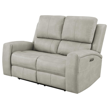 Brickston Triple Power Reclining Loveseat Grey