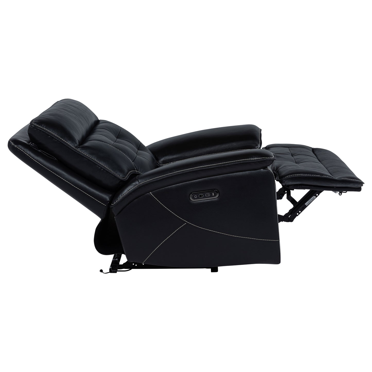 Hewitt Leather Upholstered Dual Power Recliner Chair Black