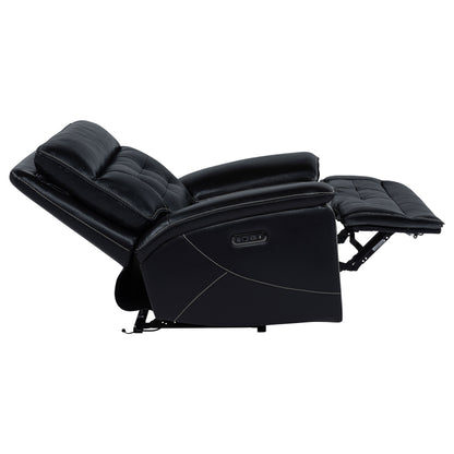 Hewitt Leather Upholstered Dual Power Recliner Chair Black