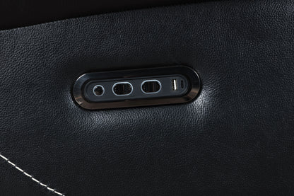 Hewitt Leather Upholstered Dual Power Recliner Chair Black