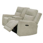 Kennett Chenille Upholstered Power Reclining Loveseat Ivory