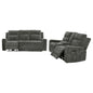 Kennett 3-piece Chenille Power Reclining Sofa Set Dark Grey
