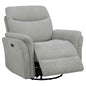 Adler Upholstered Power Swivel Glider Recliner Ivory
