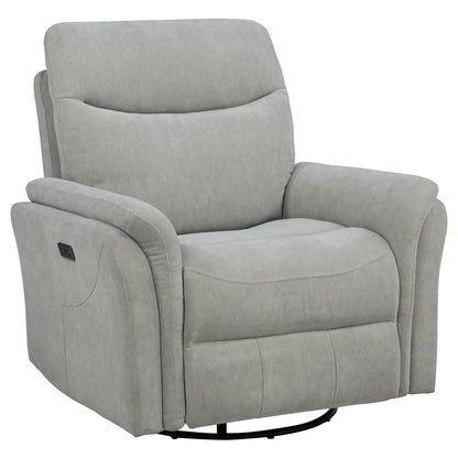 Adler Upholstered Power Swivel Glider Recliner Ivory