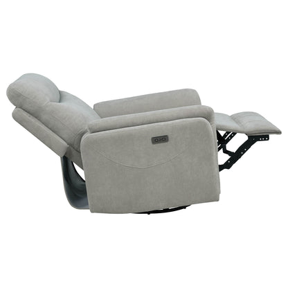 Adler Upholstered Power Swivel Glider Recliner Ivory