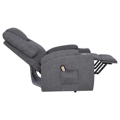 Louie Chenille Upholstered Power Lift Massage Chair Grey