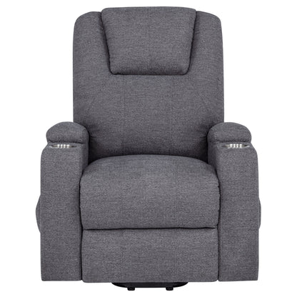 Louie Chenille Upholstered Power Lift Massage Chair Grey