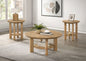 Ottowa 3-piece Round Wood Coffee Table Set Light Oak