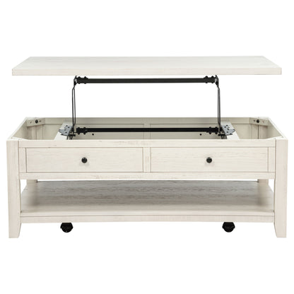 Payne 48-inch Mobile Lift Top Coffee Table Distressed White