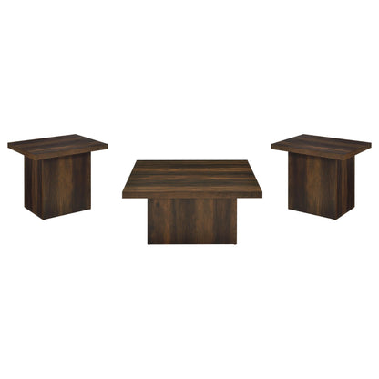 Devar 3-piece Square Coffee and End Table Set Dark Pine