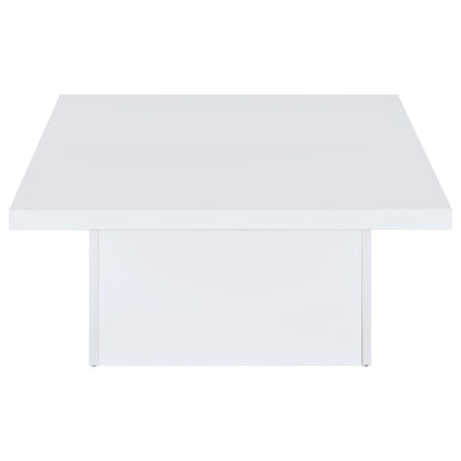 Devar 2-piece Square Coffee End Table Set White High Gloss
