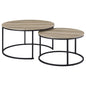 Lainey 2-piece Round Nesting Coffee Table Distressed Pine