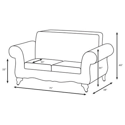 Elmbrook Upholstered Rolled Arm Loveseat Brown