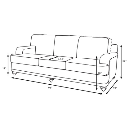 Glenn 2-piece Upholstered Sofa Set Light Grey and Blue
