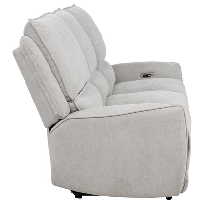 Sylmar Chenille Upholstered Power Reclining Sofa Dove Grey