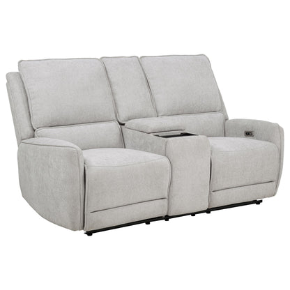 Sylmar 2-piece Chenille Power Reclining Sofa Set Dove Grey