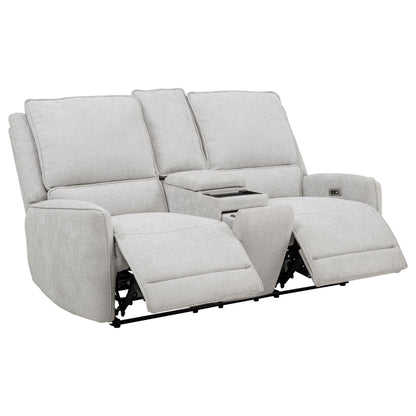 Sylmar 2-piece Chenille Power Reclining Sofa Set Dove Grey