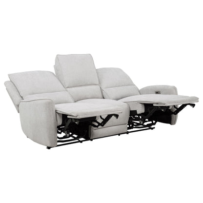 Sylmar 3-piece Chenille Power Reclining Sofa Set Dove Grey